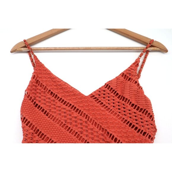 Seafolly Australia Womens Swimsuit One Piece Size 12 Red Textured Crochet Beachy - Picture 5 of 13